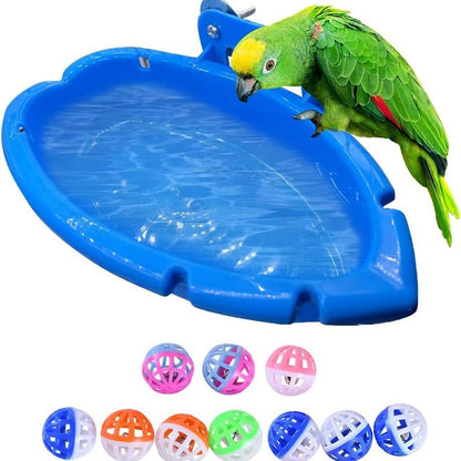 Bird Bathtub Bird Feeder Small Tub Bowl Conure Bath Tub Pet Bath Tub Bird Food Cockatiel Bird Feeding Tray Parrot Shower Tub Toy Parrot Budgie Tiger Skin Parrot Bird Plastic