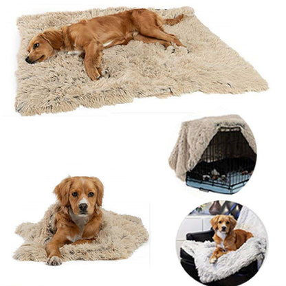 Whollyup Premium Pet Fleece Blanket Fluffy Dog Cat Blanket Throw, Soft Warm Puppy Blanket Cover Dog Cat Fluffy Fur Blanket Sleep Mat Double Layer Washable for Dog Bed, Couch, Sofa, Car