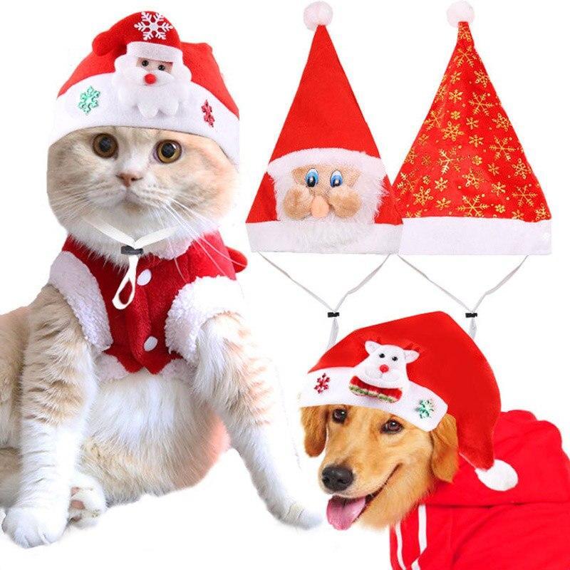 Pet Christmas Hat Scarf Cat Christmas Hat Scarf Costume Pet Santa Hat Scarf Dog Cat Xmas Costume Accessories for Pets Dogs Cats Christmas Outfits