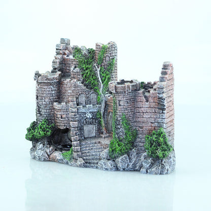 Resin Aquarium Castle Cave Ornament – Aquascaping Decorative Accessory