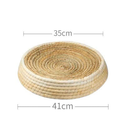 Alppq Cat Nest Pet Cat Handmade Grass Weaving Mat Four Seasons Universal Both Sides Available Rice Cat Mat Woven Cat Litter Easy To Clean Pet Cave Deluxe Pet Bed Round Pet Bed Comfort Bed