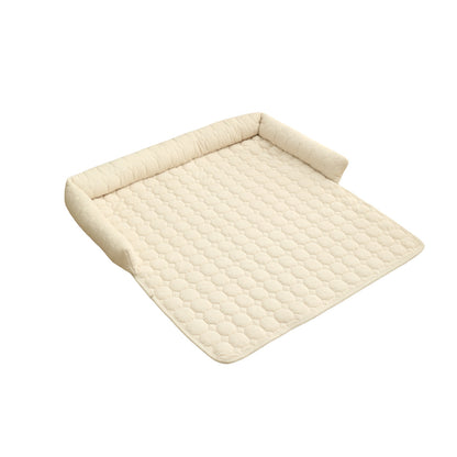 Corduroy Pet Dog Cat Bed Blanket Mat With Neck Pillow Thicken Soft Dog Bed Pad Calming Nest Couch Sofa Bed For Home Car Outdoor