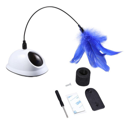 Innovative Alien Out looking Installed Anywhere Electric Cat Feather Toy Cat Laser Toy