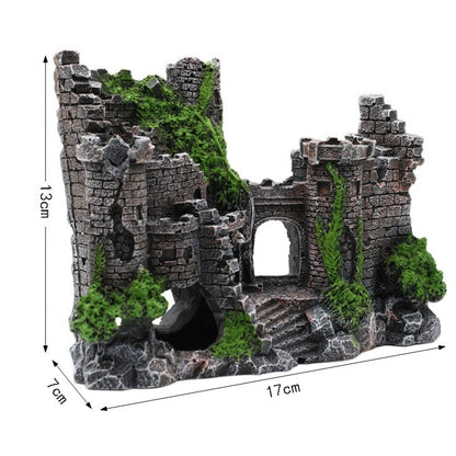 Resin Aquarium Castle Cave Ornament – Aquascaping Decorative Accessory