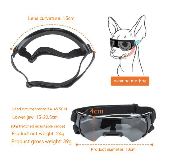 Windproof UV Sun Protection Goggles, Pet Goggles, Portable Sun Shading, Dog UV Protection Glasses, Multicolor