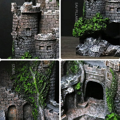 Resin Aquarium Castle Cave Ornament – Aquascaping Decorative Accessory