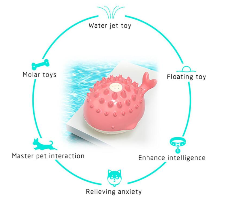 Pets Supplies Factory Amazon Hot Summer Electric Water Floating Swimming Pet Bathing Water Spray Dog Toy