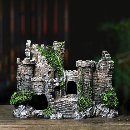 Resin Aquarium Castle Cave Ornament – Aquascaping Decorative Accessory