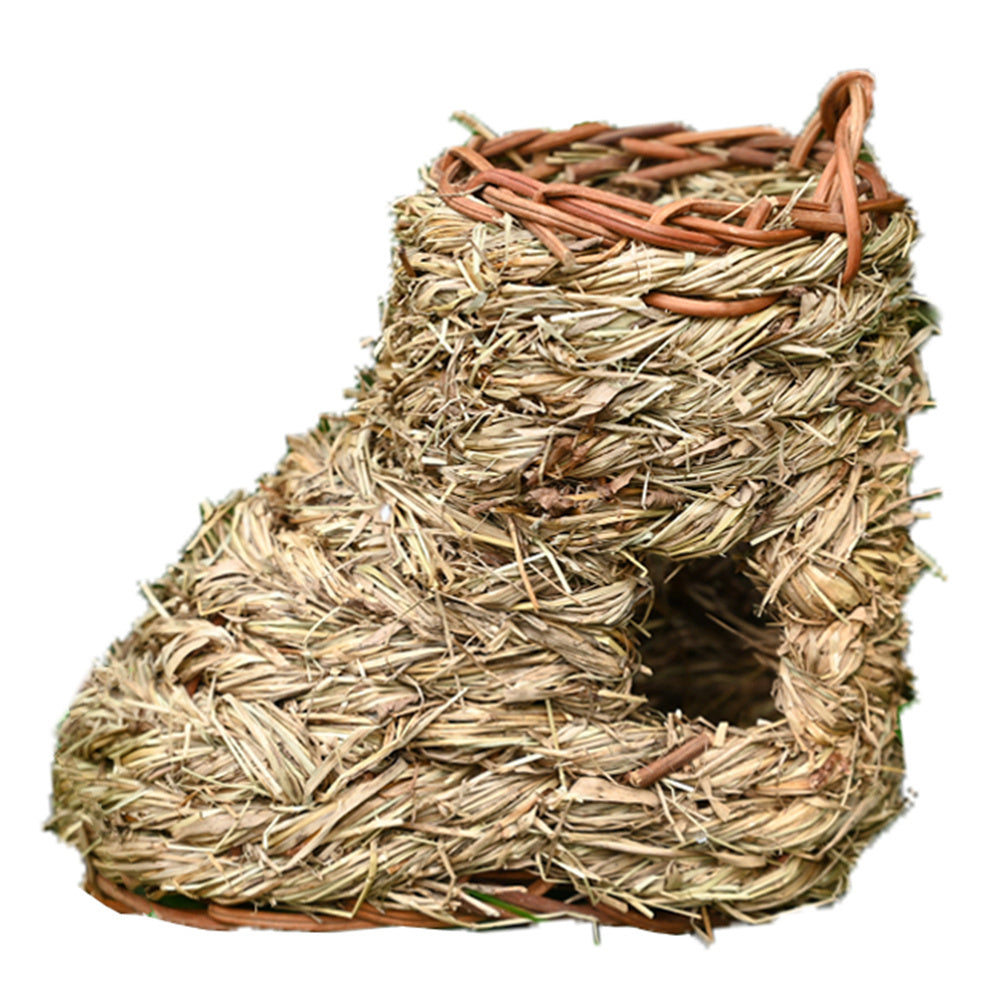 Fdit Handwoven Straw Bird Nest Cage House Hatching Breeding Cave in 3 Size for Parrot, Canary or Cockatiel or Other Birds