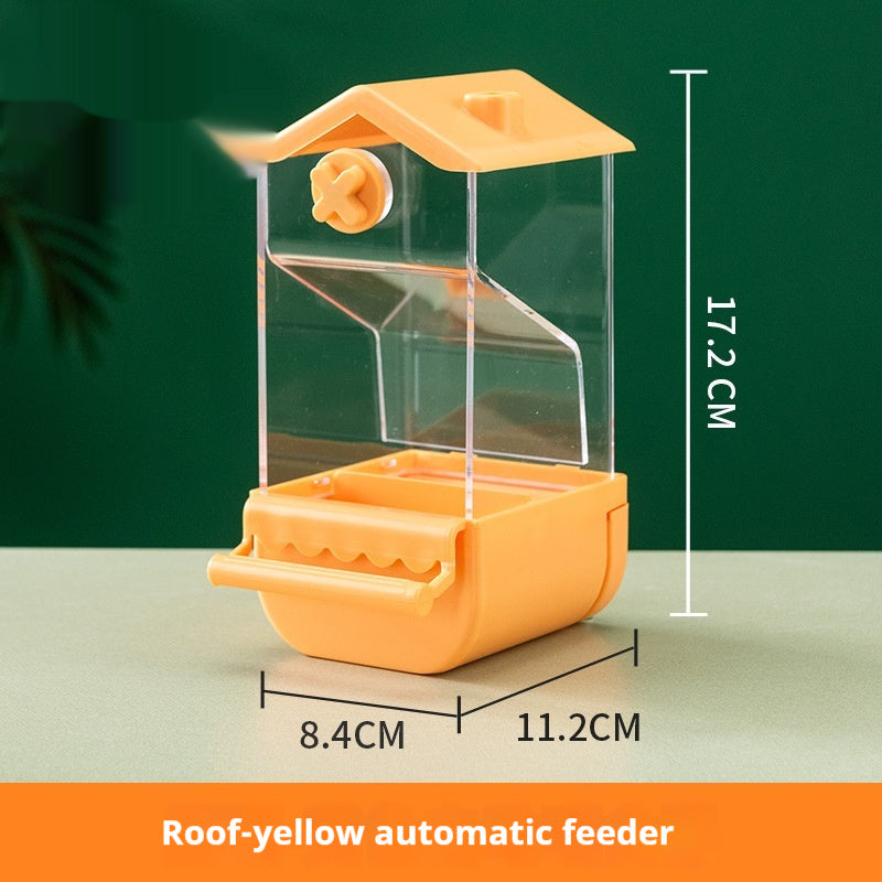 Automatic Bird Feeder Large Capacity Seeds Dispenser with Perch Transparent Bird Feeding Station for Parakeets Cockatiels Budgies Canaries Parrots