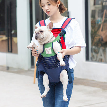 Dog Carrier Backpack, Pet Front Carrier Backpack Legs Out Dog Chest Carrier for Small Medium Dogs, Hands-Free Cat Backpack Carrier Dog Travel Backpack Airline Approved Hiking Bike Motorcycle