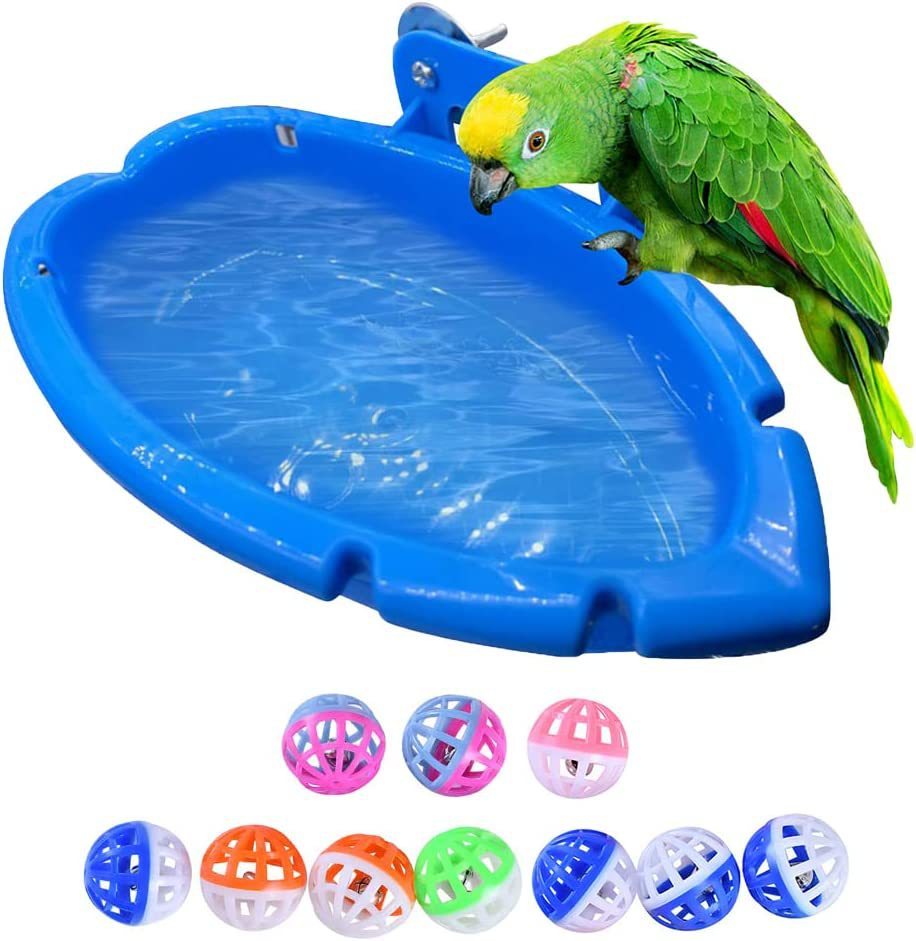 Bird Bathtub Bird Feeder Small Tub Bowl Conure Bath Tub Pet Bath Tub Bird Food Cockatiel Bird Feeding Tray Parrot Shower Tub Toy Parrot Budgie Tiger Skin Parrot Bird Plastic