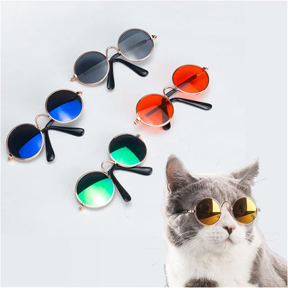 Pet Cat Glasses Dog Glasses Pet Products for Little Dog Cat Eye Wear Dog Sunglasses Photos (Color : Round Multicolor)