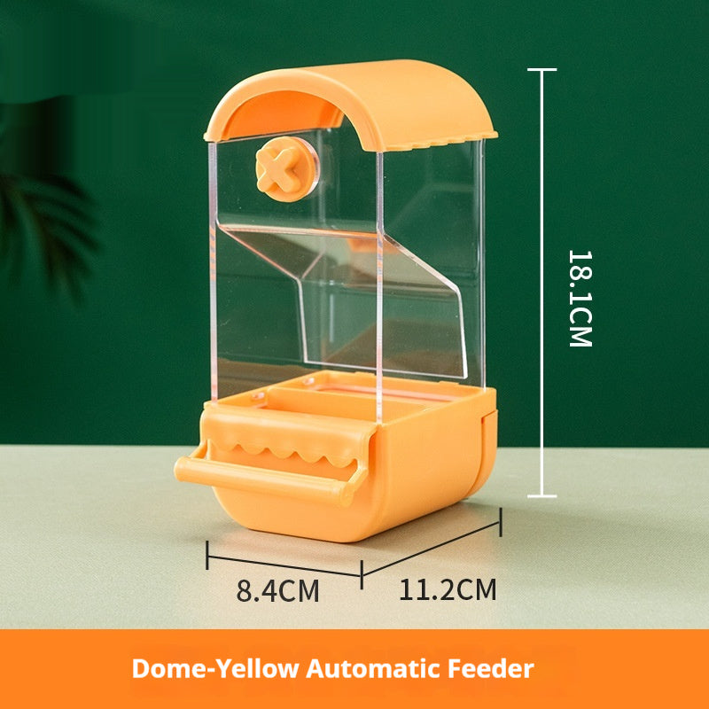 Automatic Bird Feeder Large Capacity Seeds Dispenser with Perch Transparent Bird Feeding Station for Parakeets Cockatiels Budgies Canaries Parrots