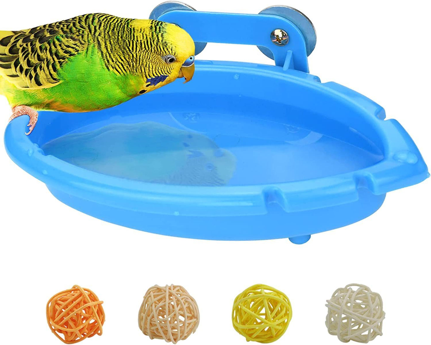 Bird Bathtub Bird Feeder Small Tub Bowl Conure Bath Tub Pet Bath Tub Bird Food Cockatiel Bird Feeding Tray Parrot Shower Tub Toy Parrot Budgie Tiger Skin Parrot Bird Plastic