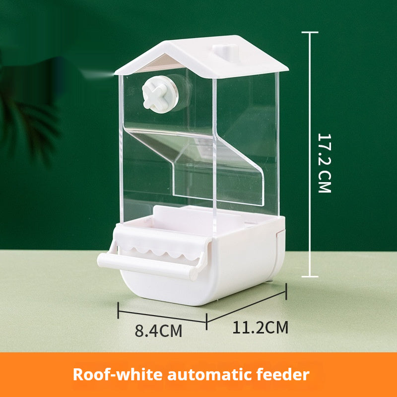 Automatic Bird Feeder Large Capacity Seeds Dispenser with Perch Transparent Bird Feeding Station for Parakeets Cockatiels Budgies Canaries Parrots