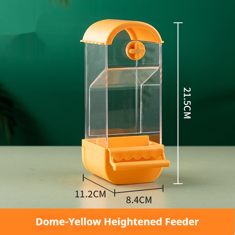 Automatic Bird Feeder Large Capacity Seeds Dispenser with Perch Transparent Bird Feeding Station for Parakeets Cockatiels Budgies Canaries Parrots