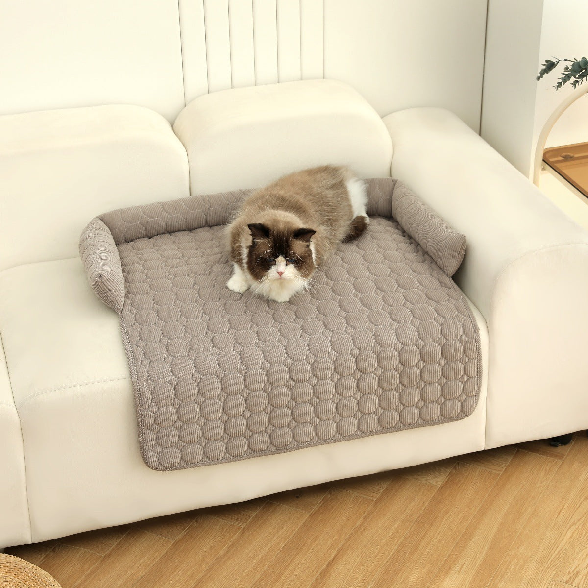 Corduroy Pet Dog Cat Bed Blanket Mat With Neck Pillow Thicken Soft Dog Bed Pad Calming Nest Couch Sofa Bed For Home Car Outdoor