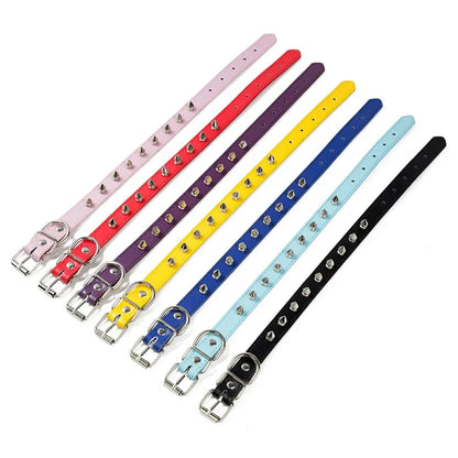 Dog Collars for Small Dogs Spike Rivet Pu Leather Studded Spiked Puppy Collar for Small Breed Pet Boy Dogs Male Cat Chihuahua