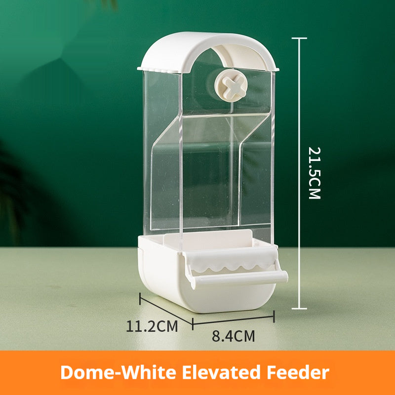 Automatic Bird Feeder Large Capacity Seeds Dispenser with Perch Transparent Bird Feeding Station for Parakeets Cockatiels Budgies Canaries Parrots