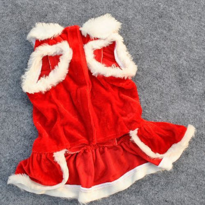 Pet Clothing New Year And Christmas Classic Red Skirt