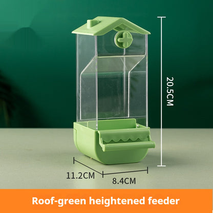 Automatic Bird Feeder Large Capacity Seeds Dispenser with Perch Transparent Bird Feeding Station for Parakeets Cockatiels Budgies Canaries Parrots