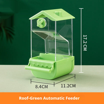 Automatic Bird Feeder Large Capacity Seeds Dispenser with Perch Transparent Bird Feeding Station for Parakeets Cockatiels Budgies Canaries Parrots