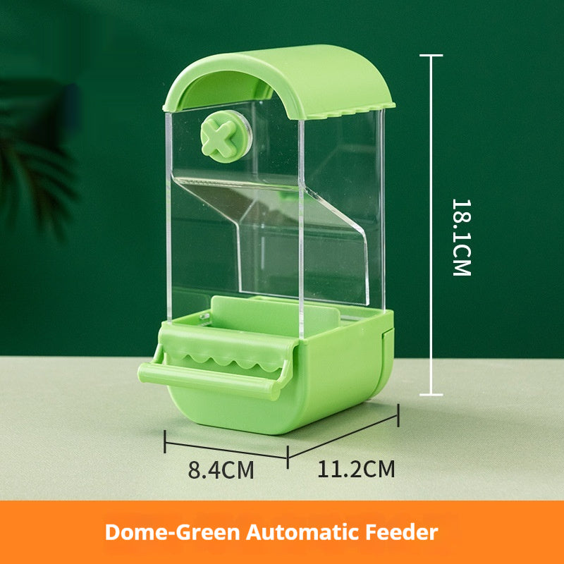 Automatic Bird Feeder Large Capacity Seeds Dispenser with Perch Transparent Bird Feeding Station for Parakeets Cockatiels Budgies Canaries Parrots