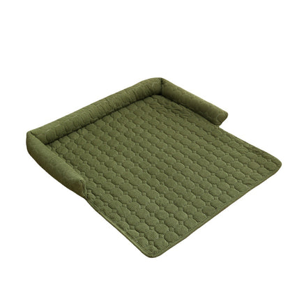 Corduroy Pet Dog Cat Bed Blanket Mat With Neck Pillow Thicken Soft Dog Bed Pad Calming Nest Couch Sofa Bed For Home Car Outdoor